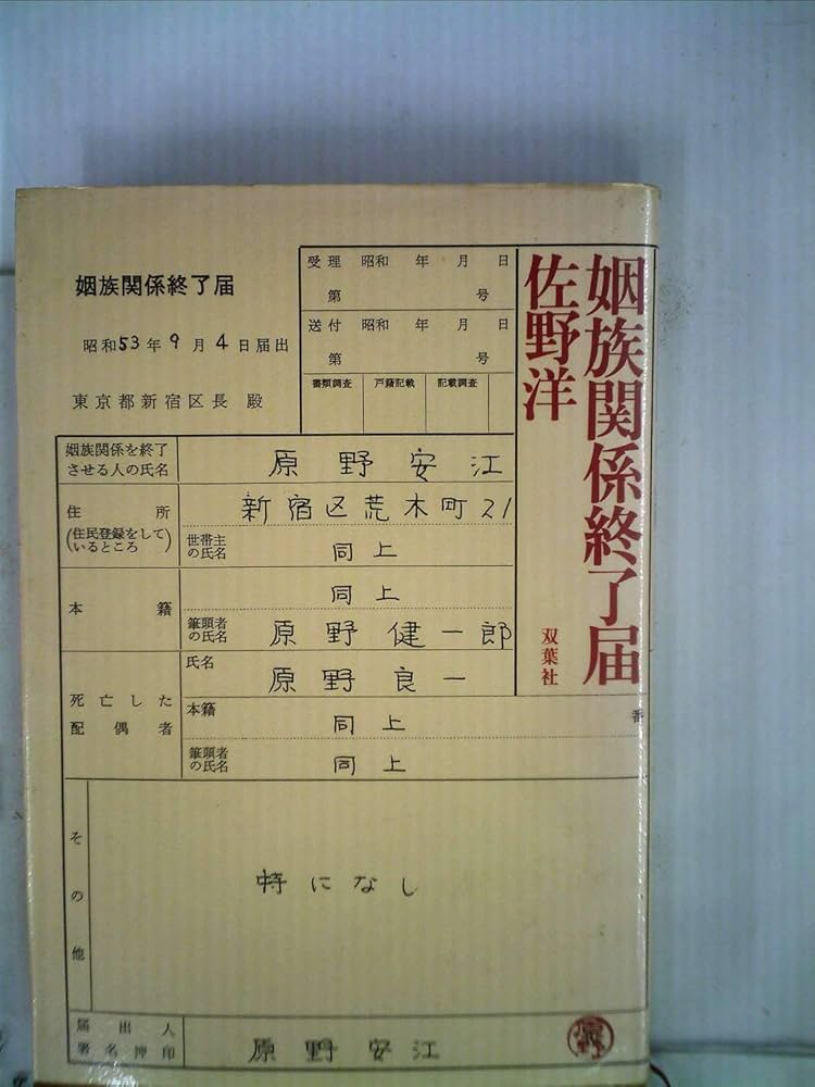 姻族関係終了届 (1978年)